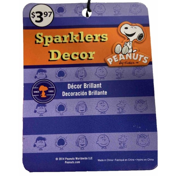 Peanuts Halloween 15" Decoration Window Die Cut 3pc Set Glitter Snoopy NWT / NOS - Picture 14 of 14